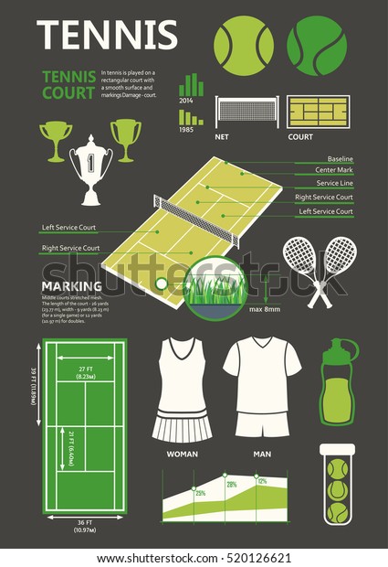 Tennis. Vector logo\
of icons. Sports objects. Simple elements and symbols for your\
design on black\
background.