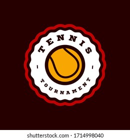 Tennis vector modern professional sport typography logotype in retro style. Vector design emblem, badge and sporty template logo design