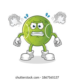 tennis very angry mascot. cartoon vector