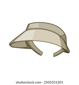Dibujos animados de la visera de tenis. Béisbol ajustable, snapback strapback, signo de la gorra de la visera de tenis de estilo confort. símbolo aislado Ilustración vectorial