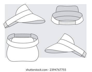 tennis visor. Technical sketch. Vector illustration.