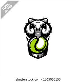 Tennis Warthog Wild Boar team logo design. Scalable and editable vector.