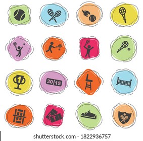 tennis web icons for user interface design