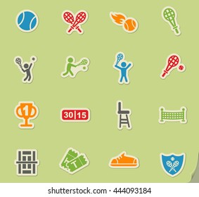 tennis web icons for user interface design