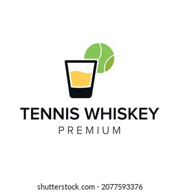 tennis whiskey logo icon vector template