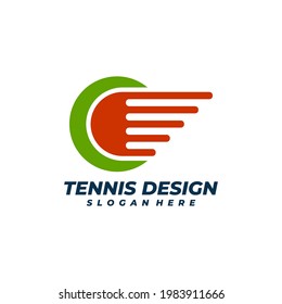 Tennis with Wing logo vector template, Creative Tennis logo design concepts