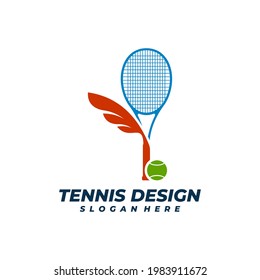 Tennis with Wing logo vector template, Creative Tennis logo design concepts