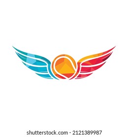 Tennis with Wing logo vector template. Creative Tennis logo design concepts.	