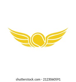 Tennis with Wing logo vector template. Creative Tennis logo design concepts.	
