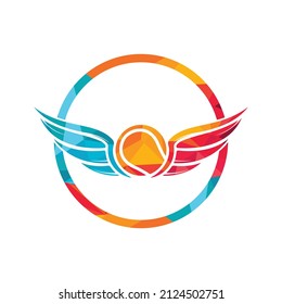 Tennis with Wing logo vector template. Creative Tennis logo design concepts.	