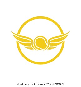 Tennis with Wing logo vector template. Creative Tennis logo design concepts.	
