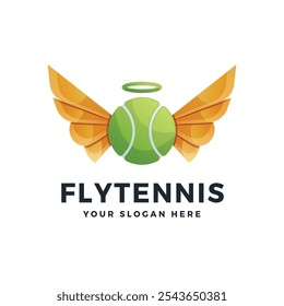 Tennis Wings Gradient Colorful Logo