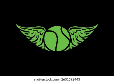 Tennis Wings Logo Vector Graphic especially for sport team, club, community.