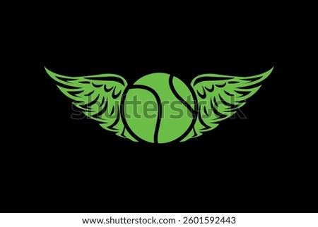 Tennis Wings Logo Vector Graphic especially for sport team, club, community.