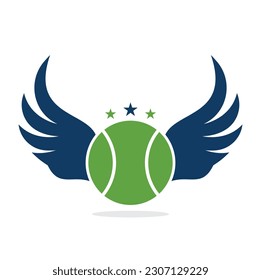 Tennis and Wings vector illustration. Tennis ball with wings logo vector.