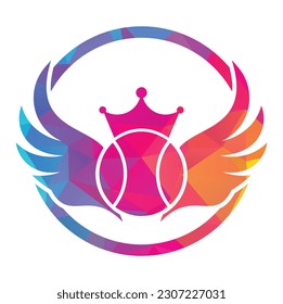 Tennis and Wings vector illustration. Tennis ball with wings logo vector.