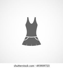 Tennis Woman Sport Dress Flat Icon On White Background