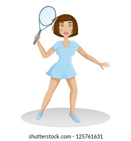 Tennis woman (vector version)
