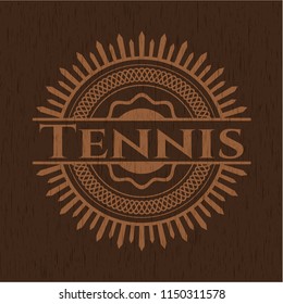 Tennis wood icon or emblem