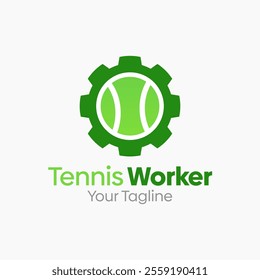 Tennis Worker Logo Design Template. Good for Business, Agency, Community and Organization.