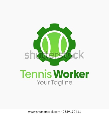 Tennis Worker Logo Design Template. Good for Business, Agency, Community and Organization.