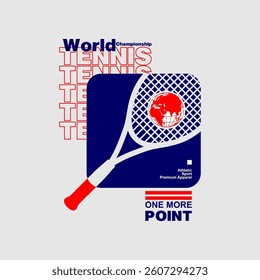 tennis world simple vintage vector