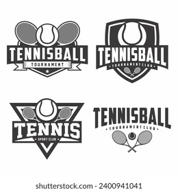 Tennisball logo collection, emblem set collections. Tennisball logo badge template bundle
