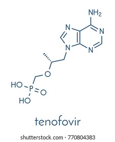 Tenofovir HIV drug molecule. Skeletal formula.