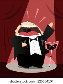 Tenor Opera Singer Cartoon 