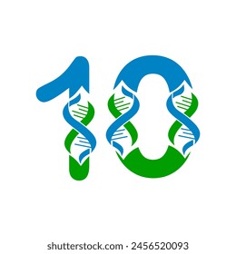  tens number dna logo template illustration