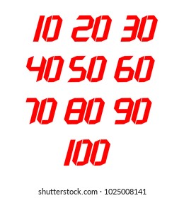Tens Number Set Vector Template Design