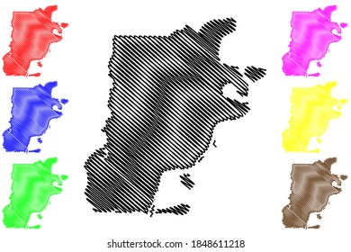 Tensas County, Louisiana (U.S. county, United States of America, USA, U.S., US) map vector illustration, scribble sketch Tensas Parish map