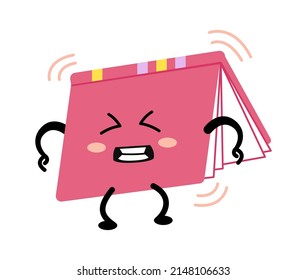 Tense cartoon book. Education icon. Vector illustration