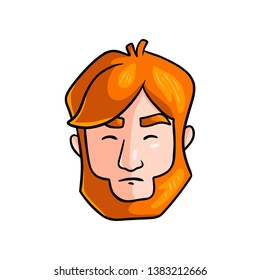 Tense face of redhead man in stress situation in family