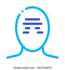 Línea delgada del vector de dolor de cabeza de banda de tensión. Tensión Y Clúster, Migraña E Ilustración De Síntomas De Estrés
