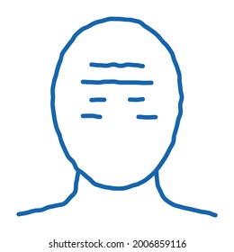 Tension Band Squeezing Head Headache sketch icon vector. Hand drawn blue doodle line art isolated symbol illustration