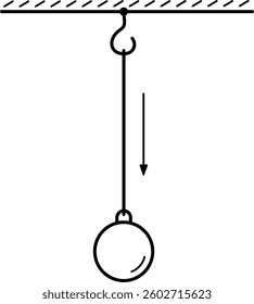 Tension force. Vector outline icon.