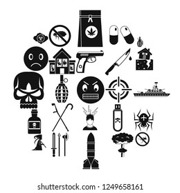 Tension icons set. Simple set of 25 tension vector icons for web isolated on white background