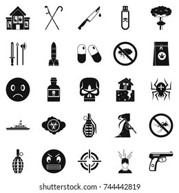 Tension icons set. Simple set of 25 tension vector icons for web isolated on white background