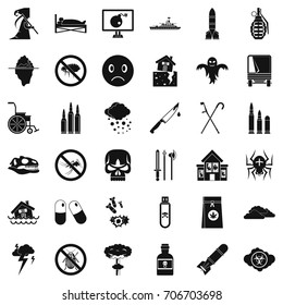 Tension icons set. Simple style of 36 tension vector icons for web isolated on white background