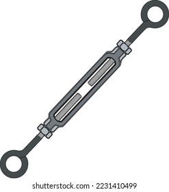 Tensioning Turnbuckle Hardware Vector Illustration