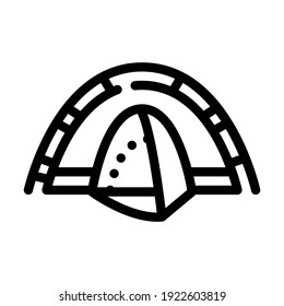 tent for adventure line icon vector. tent for adventure sign. isolated contour symbol black illustration