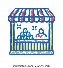 tent amusement park doodle icon sketch vector. tent amusement park sign. isolated symbol illustration