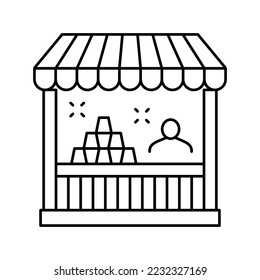 tent amusement park line icon vector. tent amusement park sign. isolated contour symbol black illustration