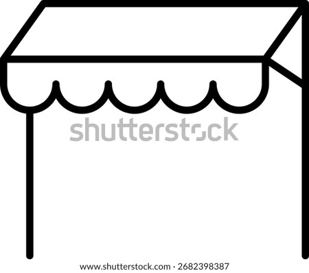 Tent and awning icons set vector illustration. Tourist Tent Line Design Symbol Camp Travel Event.