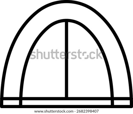 Tent and awning icons set vector illustration. Tourist Tent Line Design Symbol Camp Travel Event.