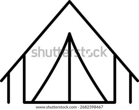 Tent and awning icons set vector illustration. Tourist Tent Line Design Symbol Camp Travel Event.