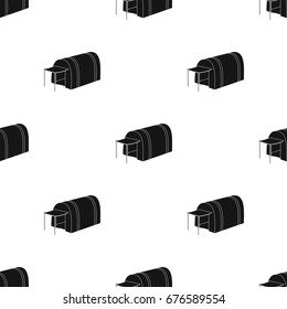 Tent with awning.Tent single icon in black style vector symbol stock illustration web.