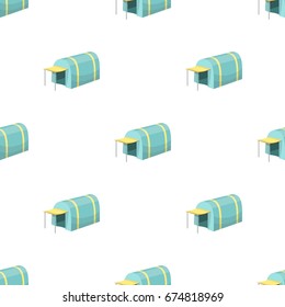 Tent with awning.Tent single icon in cartoon style vector symbol stock illustration web.