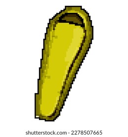 tent bag sleeping game pixel art retro vector. bit cash tent bag sleeping video arcade. old vintage illustration